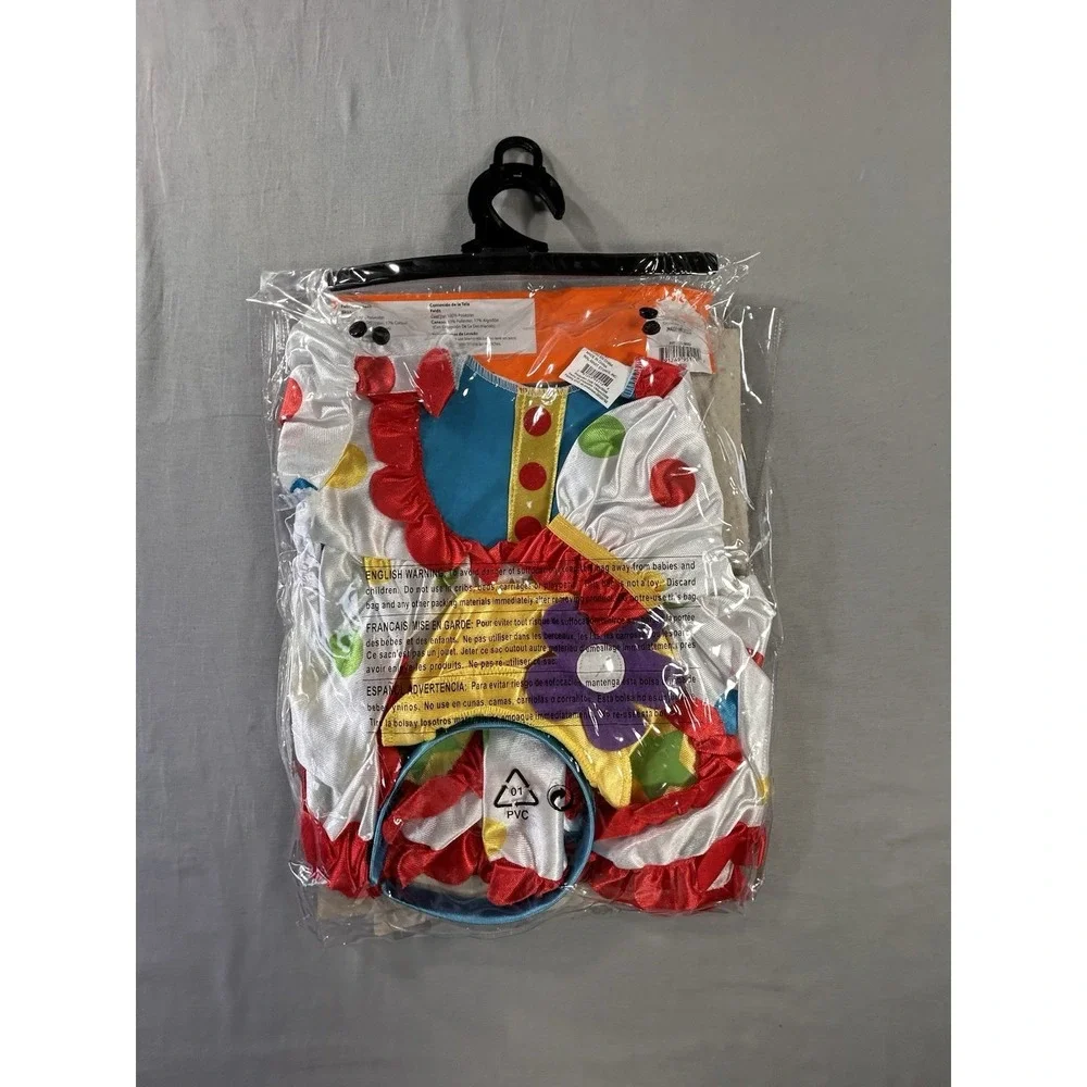 Clown Costume Toddler 2T Dress and Headpiece Complete NEW